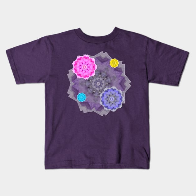 Multicolor Mandala Geometric Pattern Kids T-Shirt by wagnerps